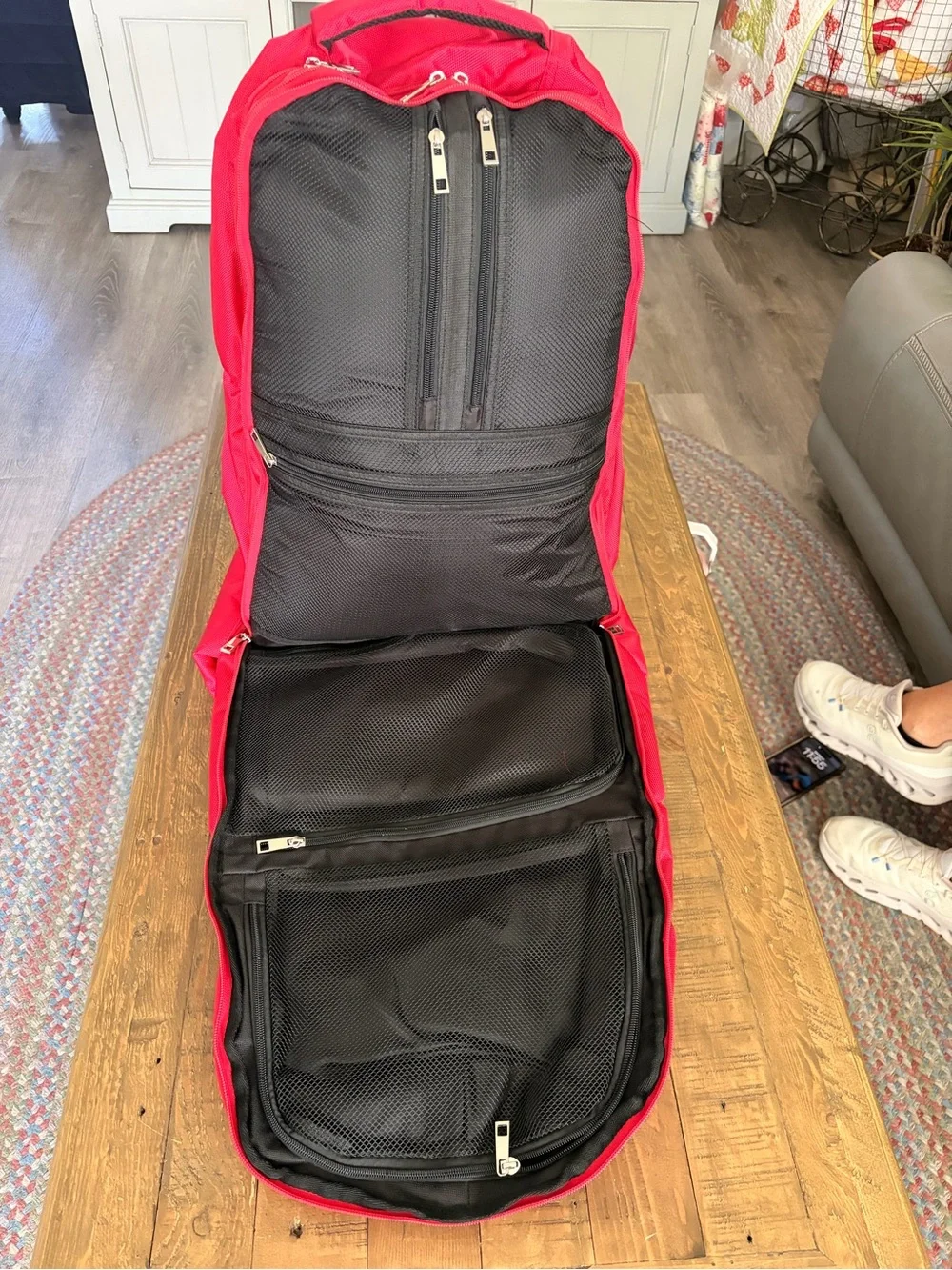 Sole Premise Men's Red Backpack with Top 'P' Logo - Travel & Work